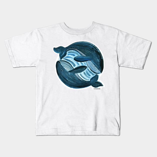 Yin Yang Whales Kids T-Shirt by dulemba